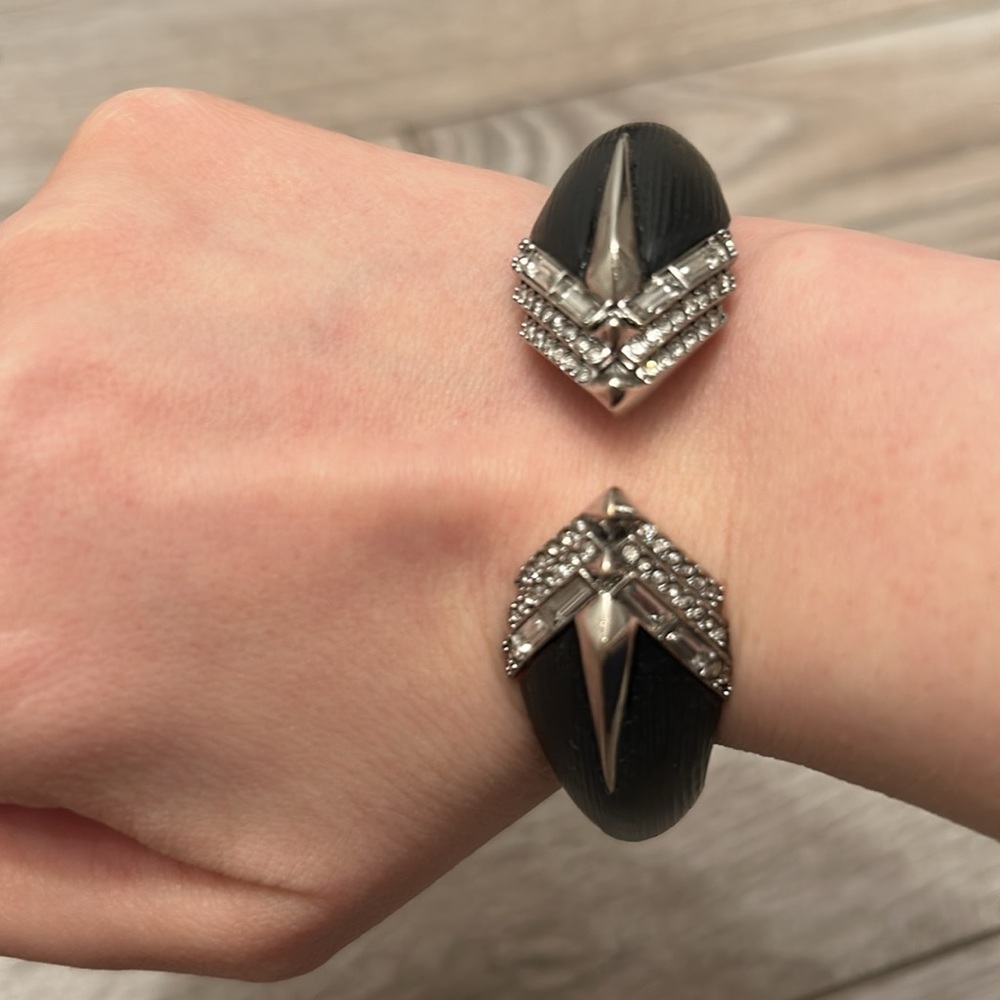 Alexis Bittar bangle bracelet smoky lucite sparkle - Picture 7 of 13